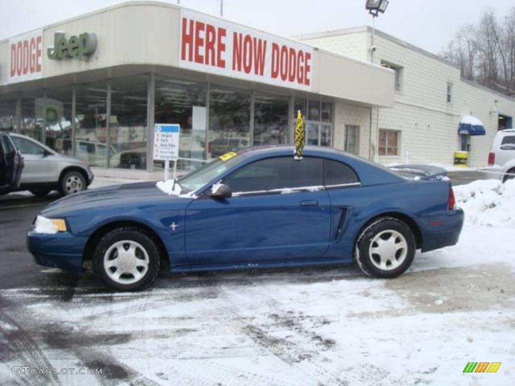 2000 Mustang V6 Coupe - Atlantic Blue Metallic / Medium Parchment photo #1