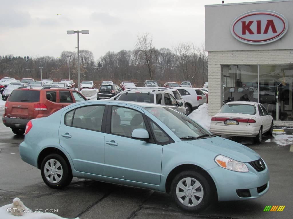 2009 SX4 Technology Sport Sedan - Vapor Blue Metallic / Beige photo #1