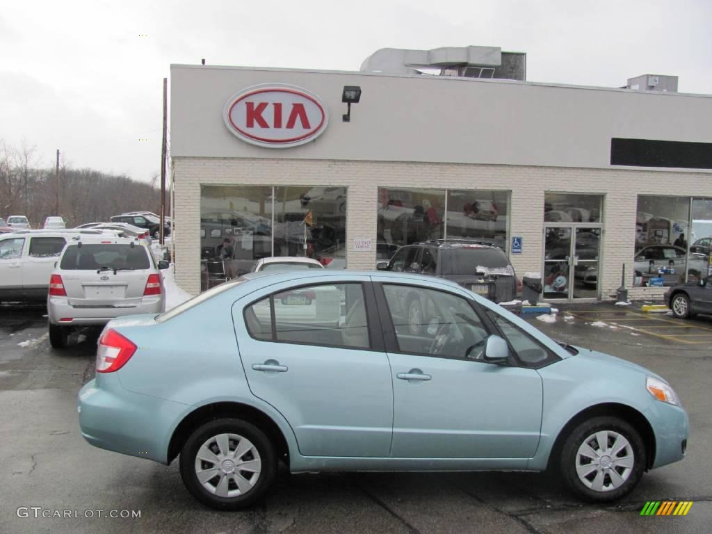 2009 SX4 Technology Sport Sedan - Vapor Blue Metallic / Beige photo #2
