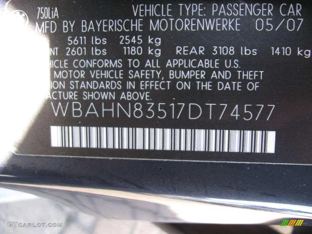 2007 7 Series 750Li Sedan - Monaco Blue Metallic / Beige photo #14