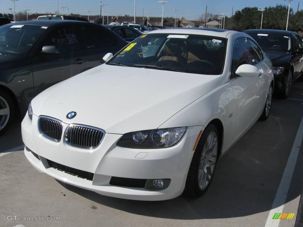 2008 3 Series 328i Coupe - Alpine White / Beige photo #1