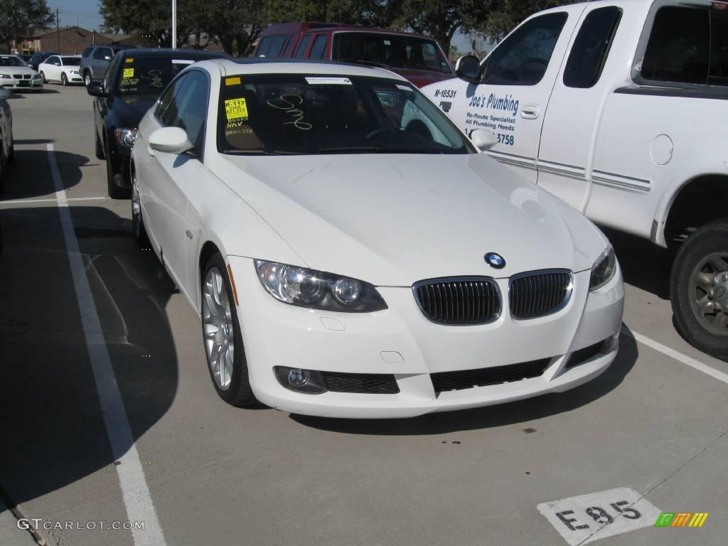 2008 3 Series 328i Coupe - Alpine White / Beige photo #2