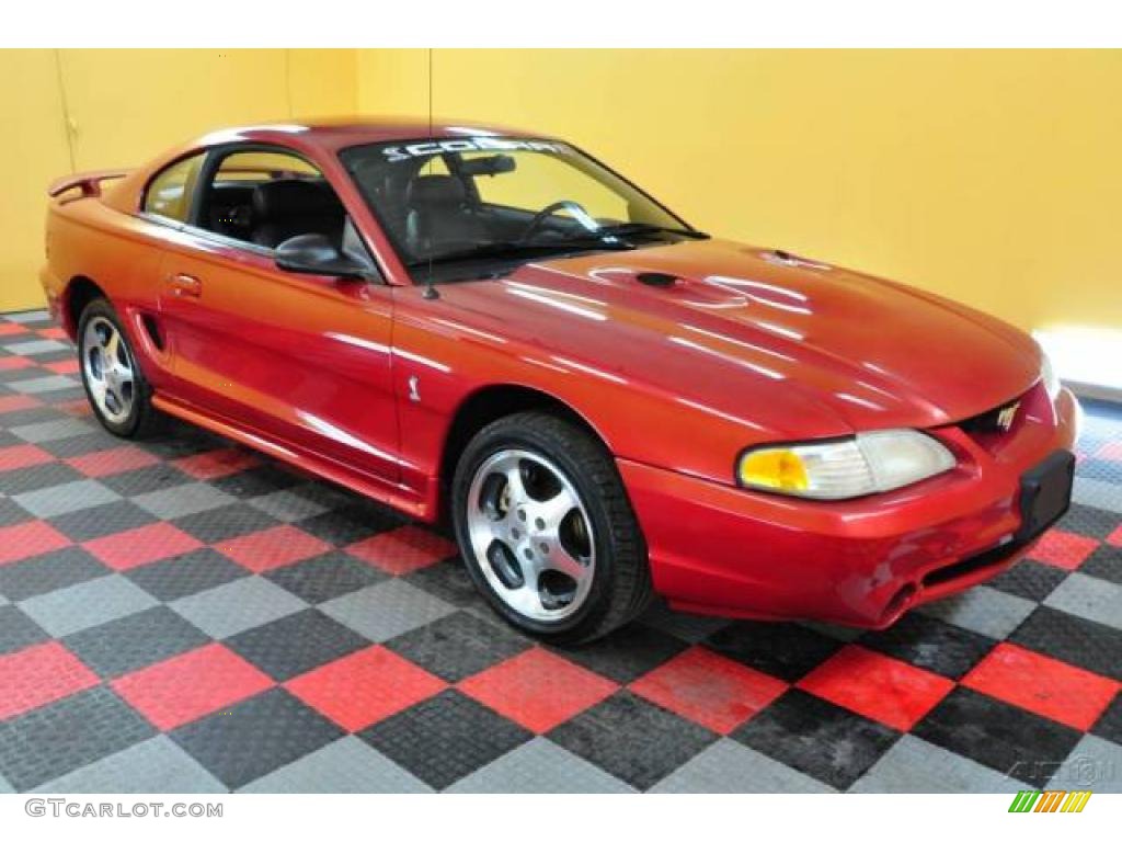 1996 Mustang SVT Cobra Coupe - Laser Red Metallic / Black photo #1