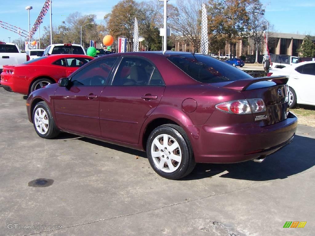 2006 MAZDA6 i Sedan - Dark Cherry Metallic / Beige photo #3