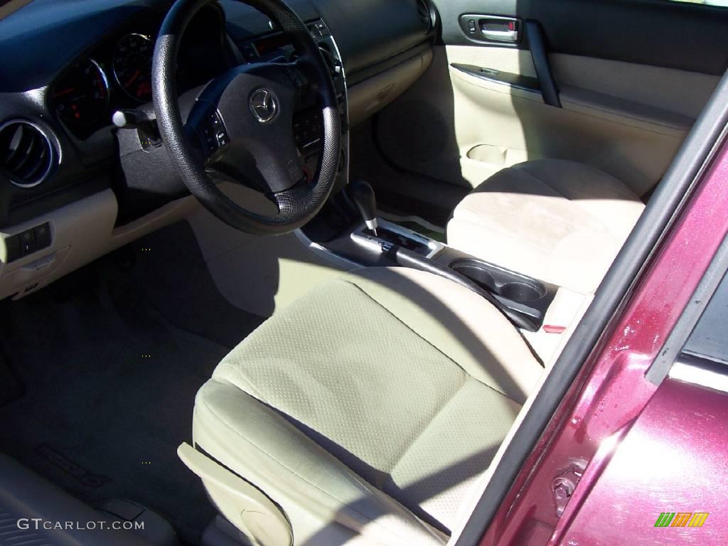 2006 MAZDA6 i Sedan - Dark Cherry Metallic / Beige photo #7