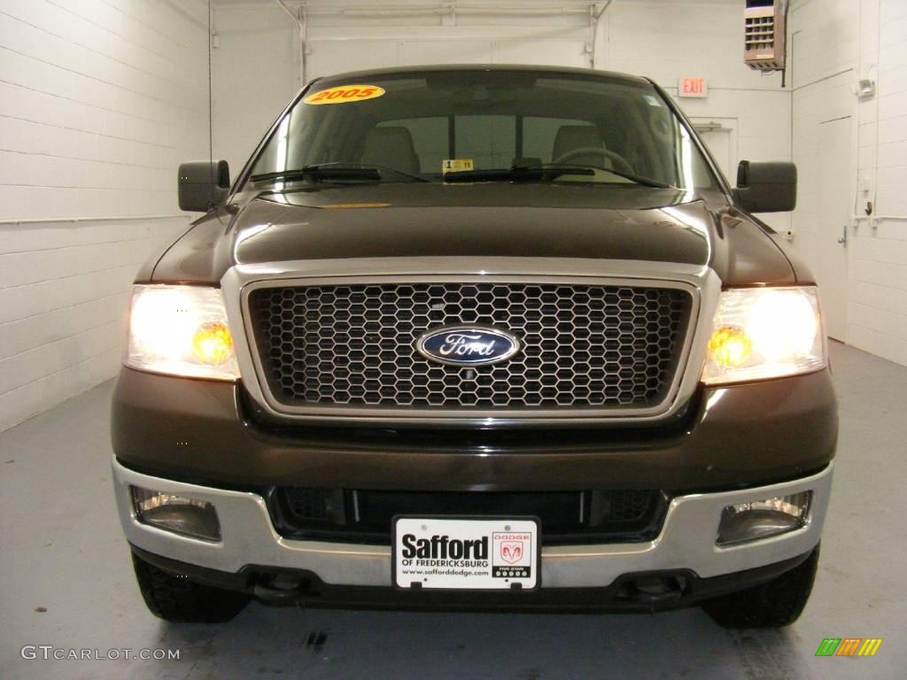 2005 F150 Lariat SuperCrew 4x4 - Dark Stone Metallic / Tan photo #2