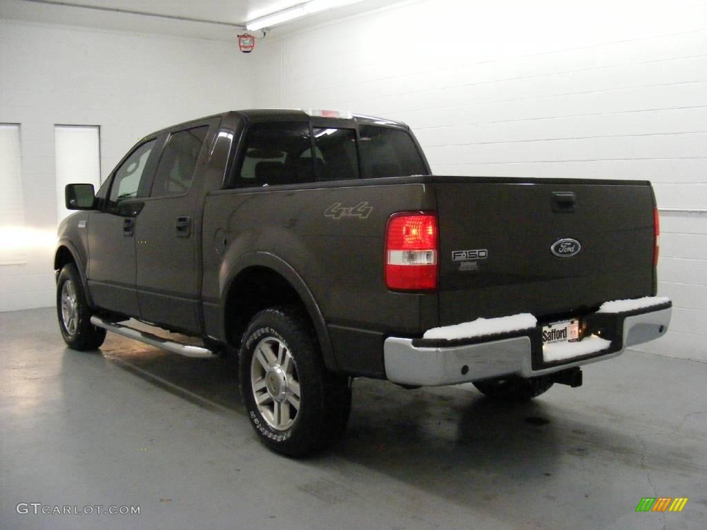 2005 F150 Lariat SuperCrew 4x4 - Dark Stone Metallic / Tan photo #4