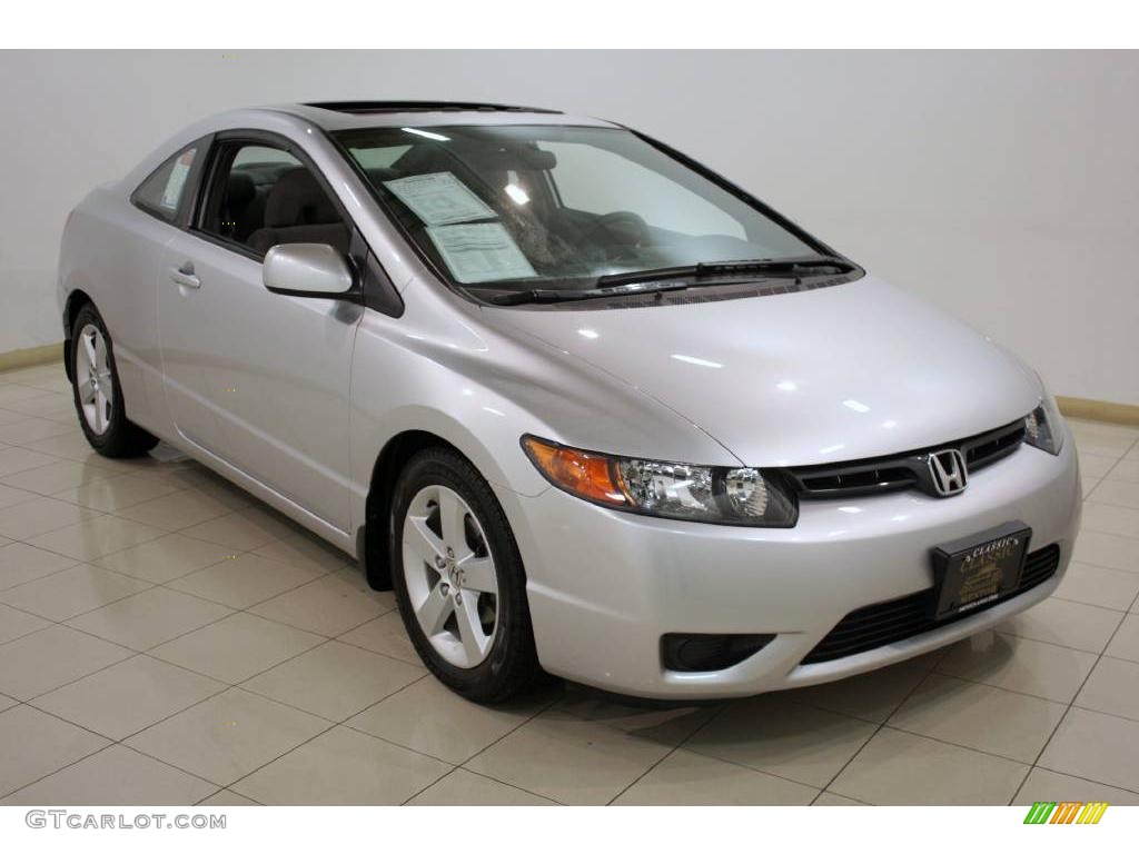 2007 Civic EX Coupe - Alabaster Silver Metallic / Black photo #1