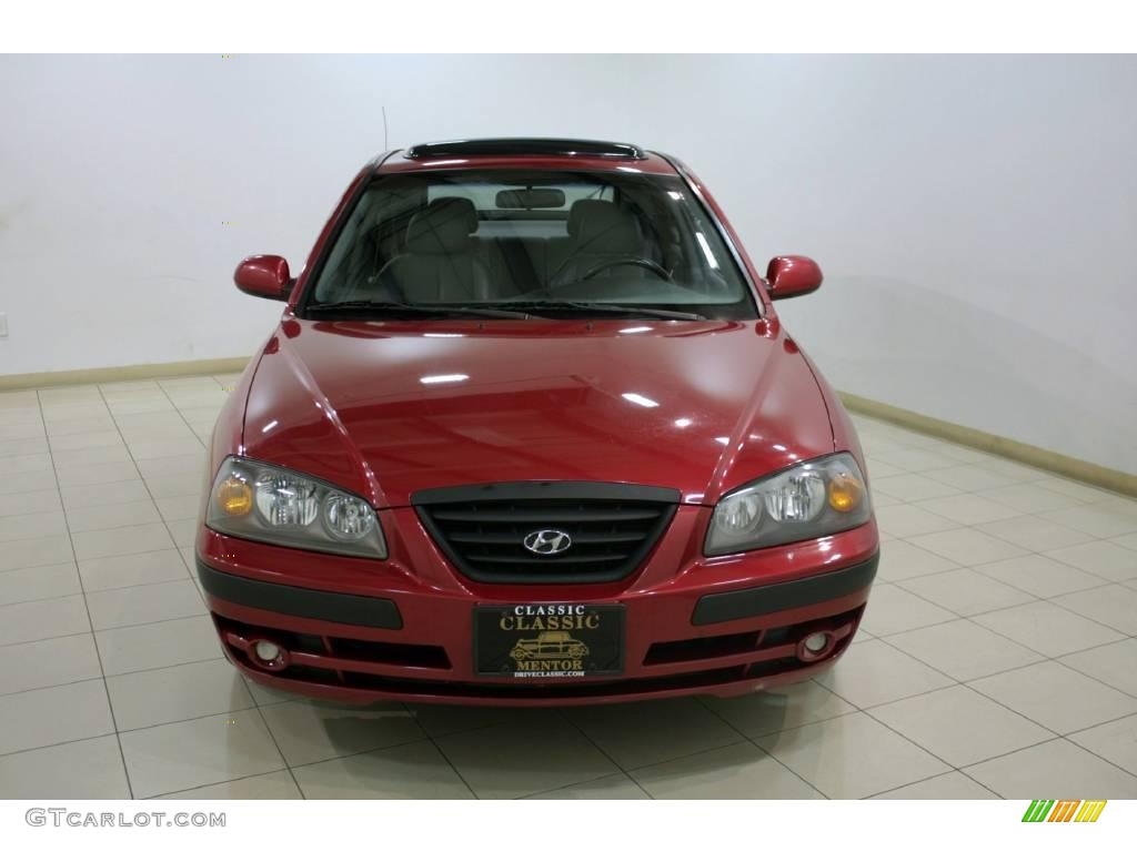 2004 Elantra GT Hatchback - Crimson Dark Red / Dark Gray photo #2