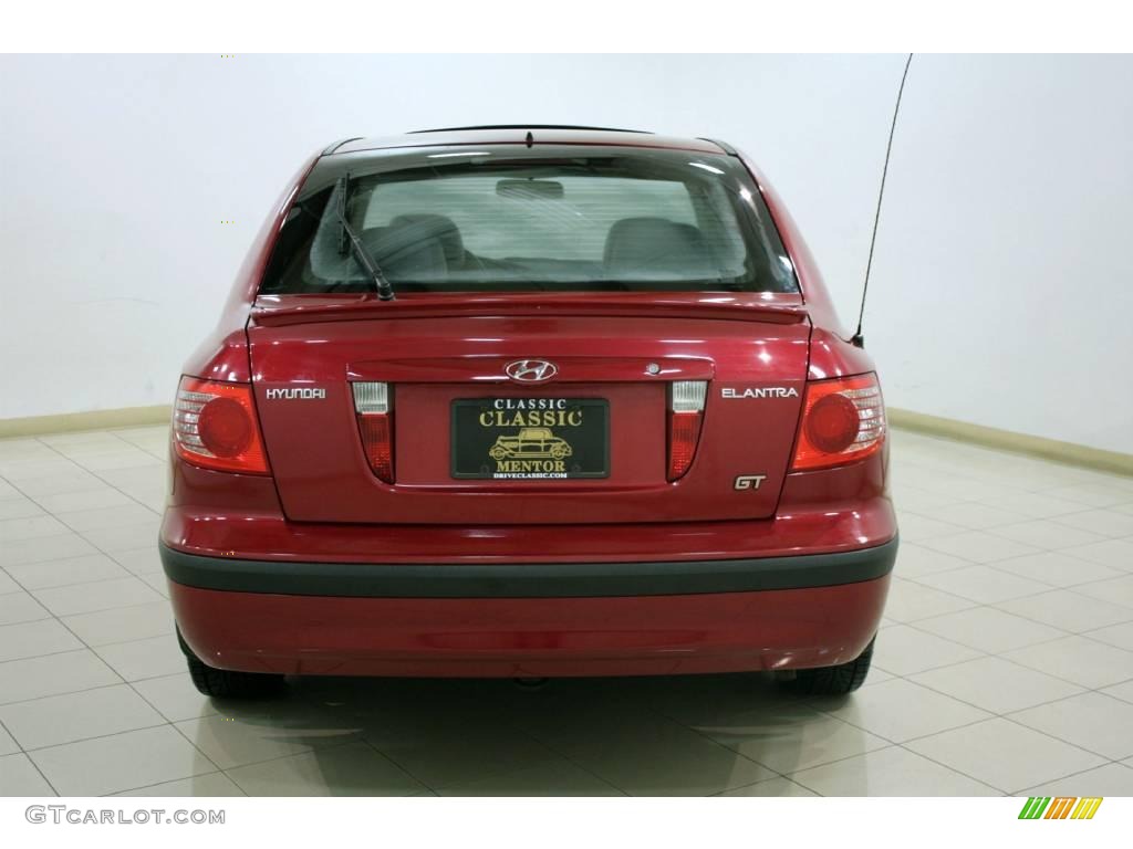 2004 Elantra GT Hatchback - Crimson Dark Red / Dark Gray photo #4