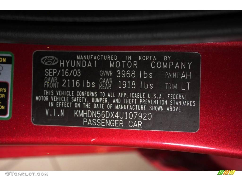 2004 Elantra GT Hatchback - Crimson Dark Red / Dark Gray photo #20