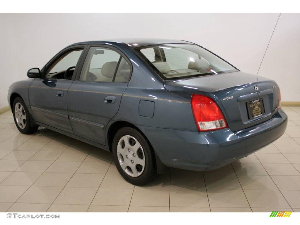 2002 Elantra GLS Sedan - Carbon Blue / Beige photo #5