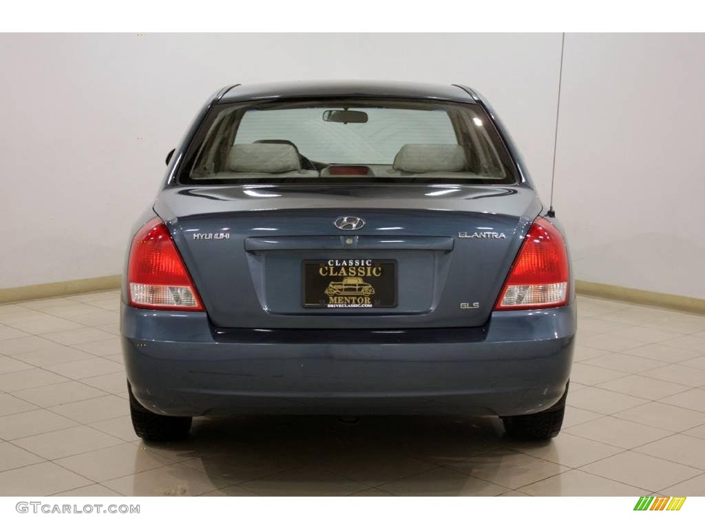 2002 Elantra GLS Sedan - Carbon Blue / Beige photo #6