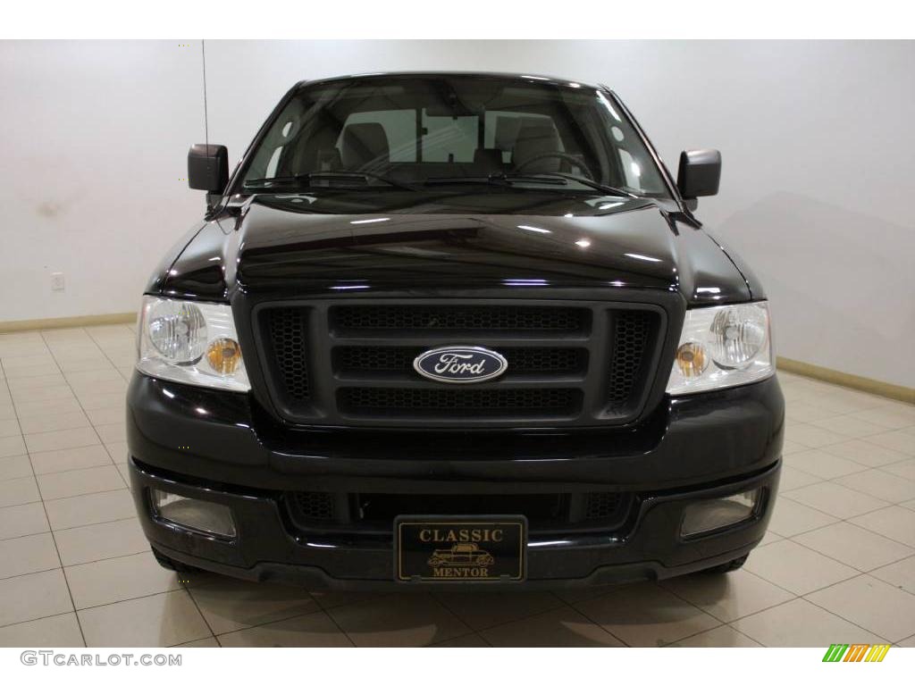 2004 F150 STX SuperCab - Black / Medium/Dark Flint photo #2