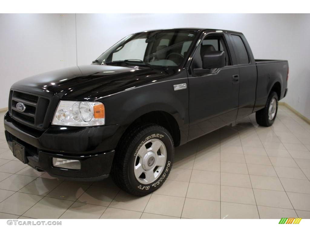 2004 F150 STX SuperCab - Black / Medium/Dark Flint photo #3