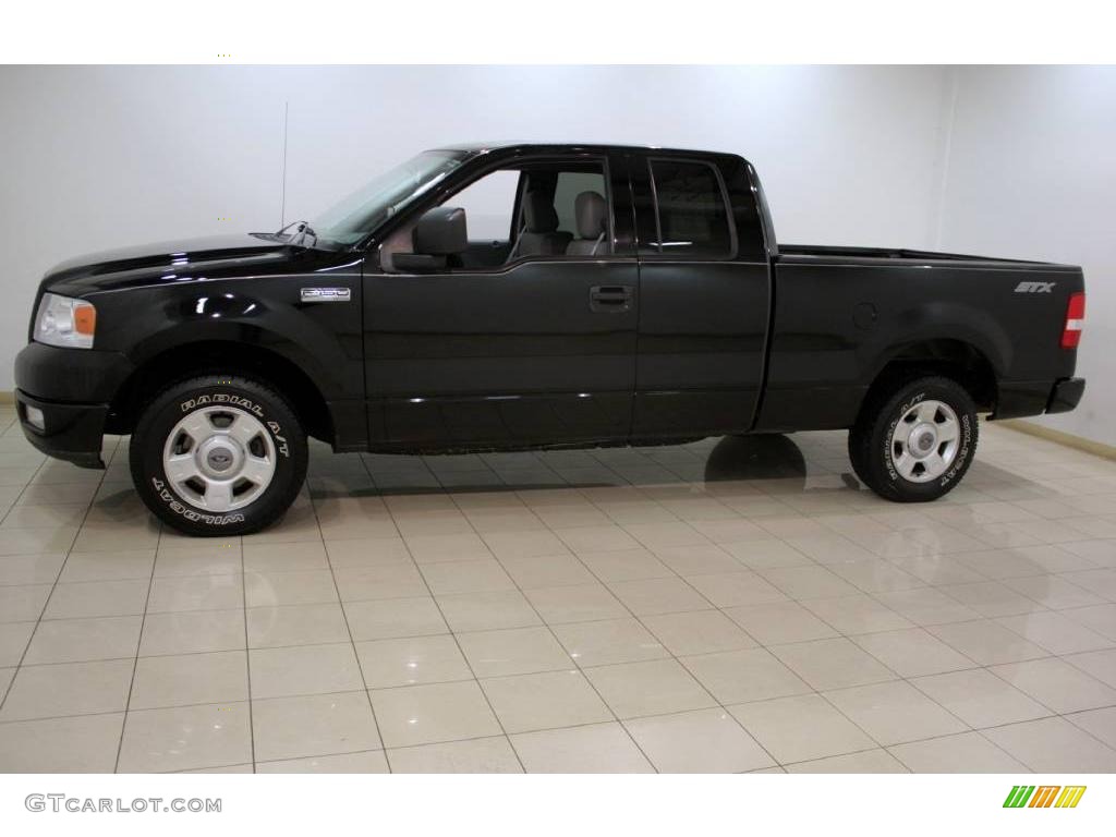 2004 F150 STX SuperCab - Black / Medium/Dark Flint photo #4