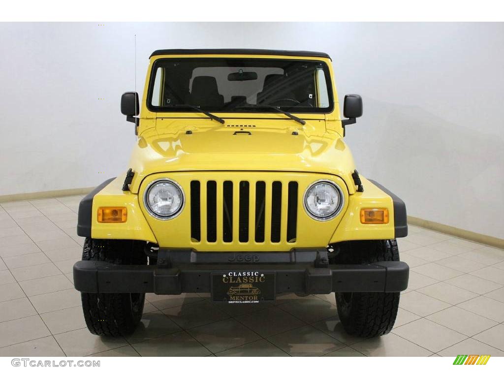 2004 Wrangler X 4x4 - Solar Yellow / Dark Slate Gray photo #2
