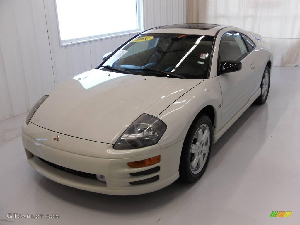 2001 Eclipse GT Coupe - Dover White Pearl / Beige photo #1