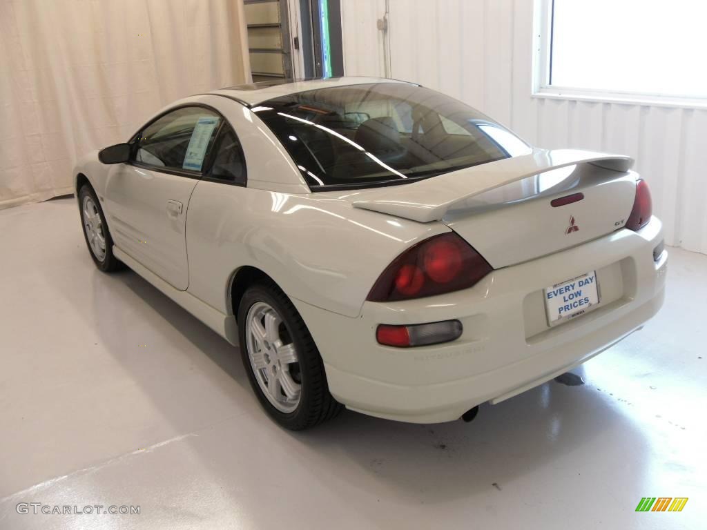 2001 Eclipse GT Coupe - Dover White Pearl / Beige photo #2