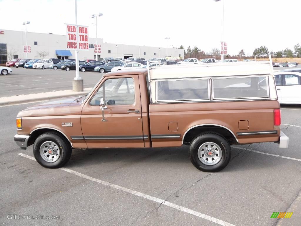 Dark Chestnut Metallic 1990 Ford F150 XLT Lariat Regular Cab Exterior Photo #24744839