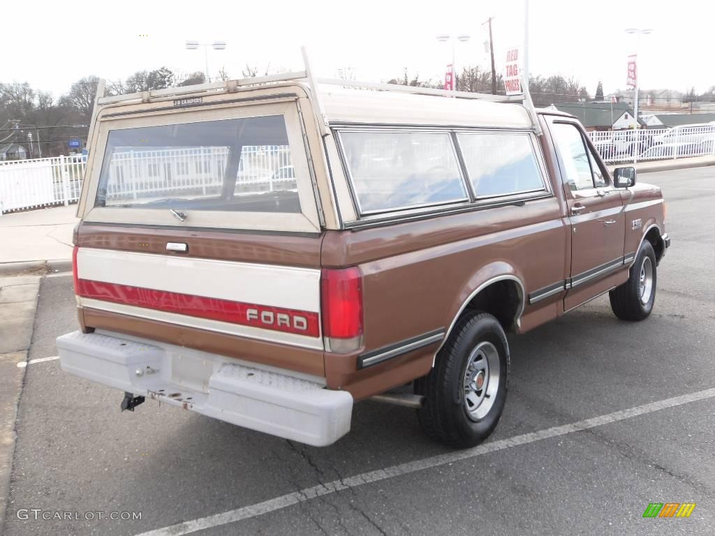 1990 F150 XLT Lariat Regular Cab - Dark Chestnut Metallic / Chestnut photo #4