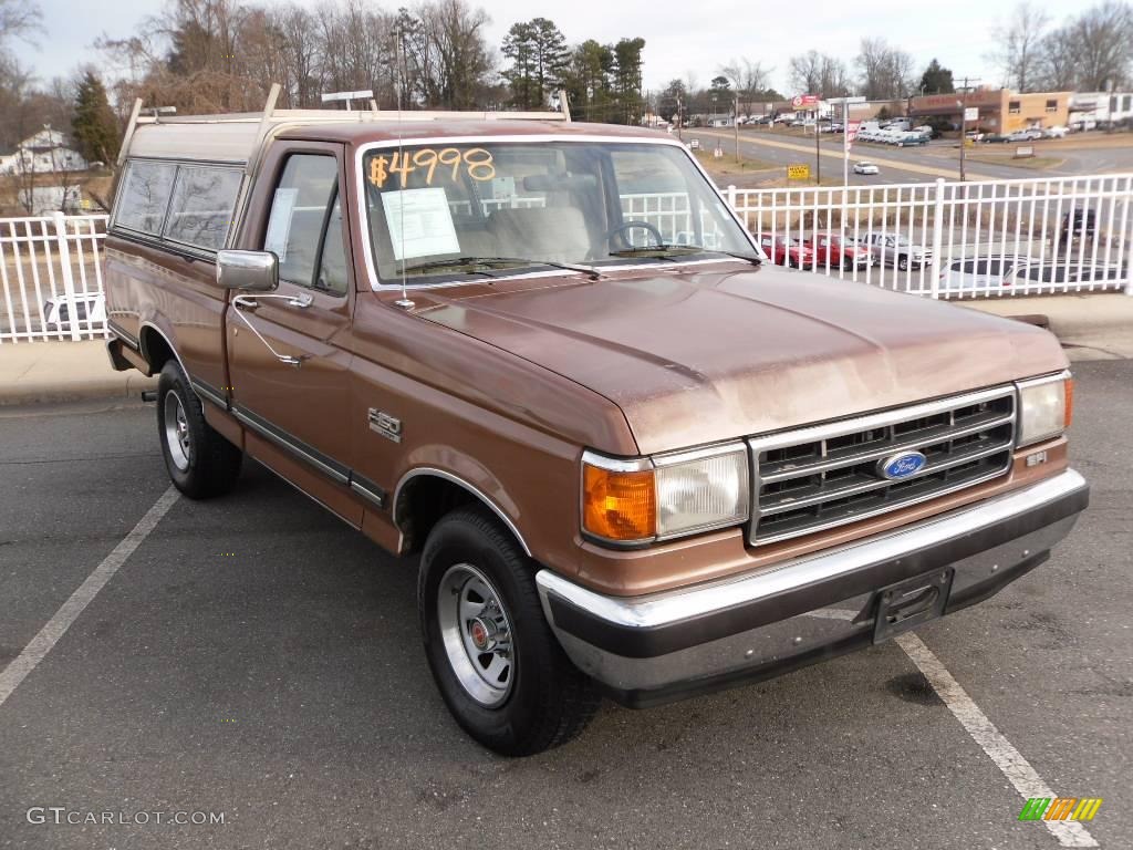 Dark Chestnut Metallic 1990 Ford F150 XLT Lariat Regular Cab Exterior Photo #24744851