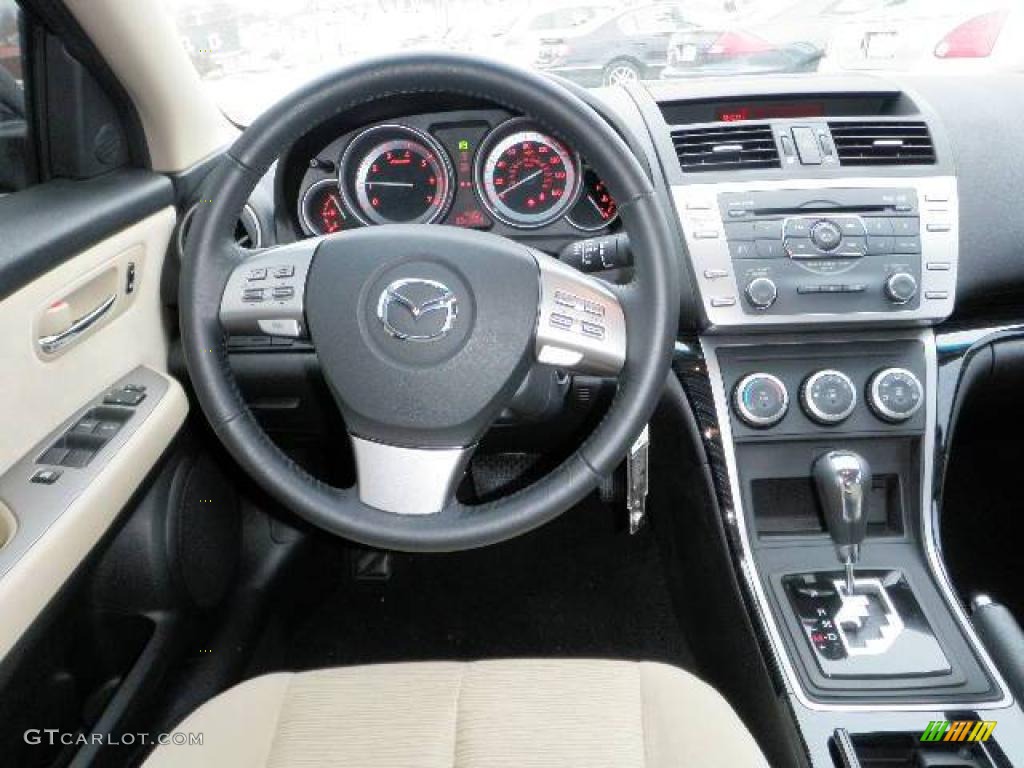 2010 MAZDA6 i Touring Sedan - Black Cherry Metallic / Beige photo #13