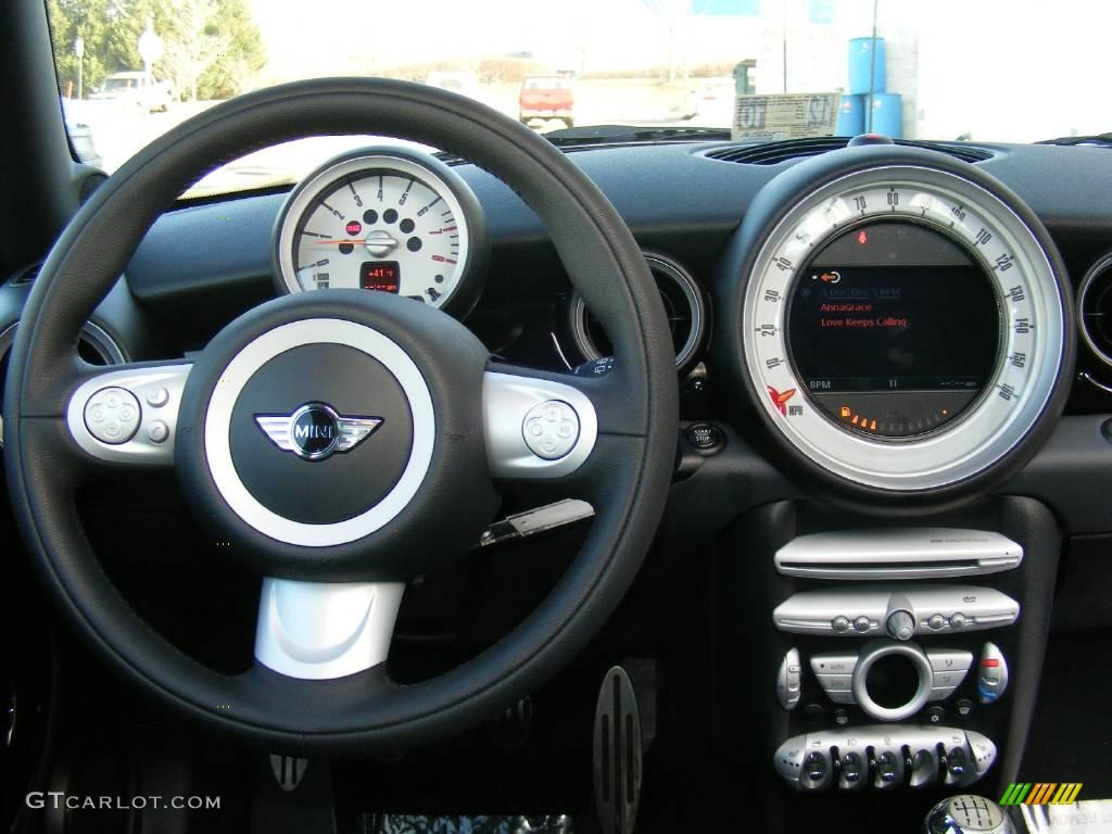 2009 Mini Cooper John Cooper Works Clubman Punch Carbon Black Leather Dashboard Photo #24746531