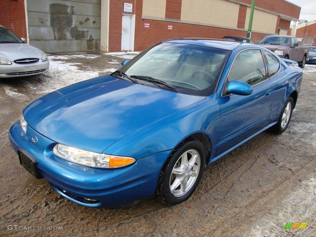 2000 Alero GL Coupe - Electric Blue / Pewter photo #1