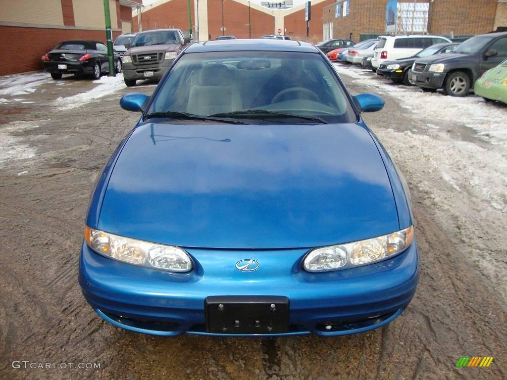 2000 Alero GL Coupe - Electric Blue / Pewter photo #2