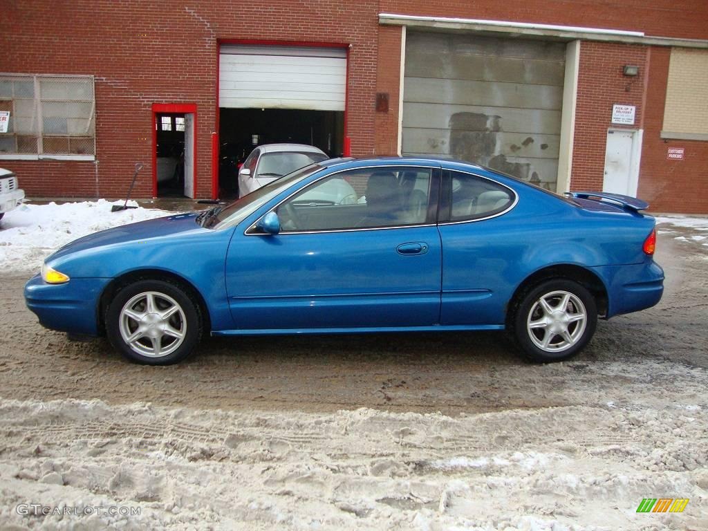 2000 Alero GL Coupe - Electric Blue / Pewter photo #4