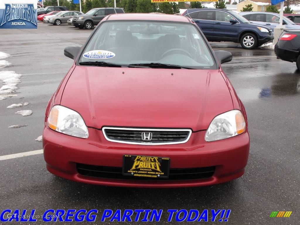 1998 Civic LX Sedan - Inza Red Pearl / Gray photo #4