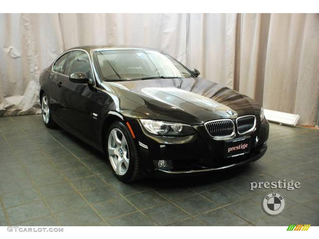 2009 3 Series 328xi Coupe - Jet Black / Black photo #6