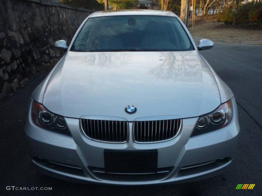 2007 3 Series 335i Sedan - Titanium Silver Metallic / Grey photo #3
