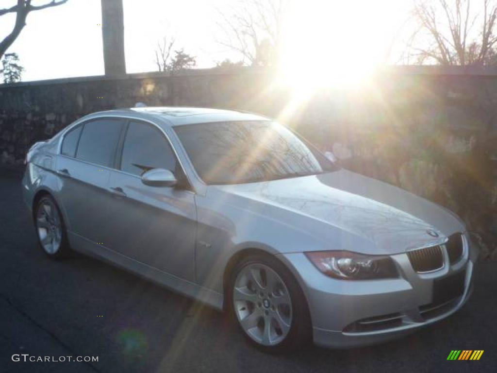 2007 3 Series 335i Sedan - Titanium Silver Metallic / Grey photo #4