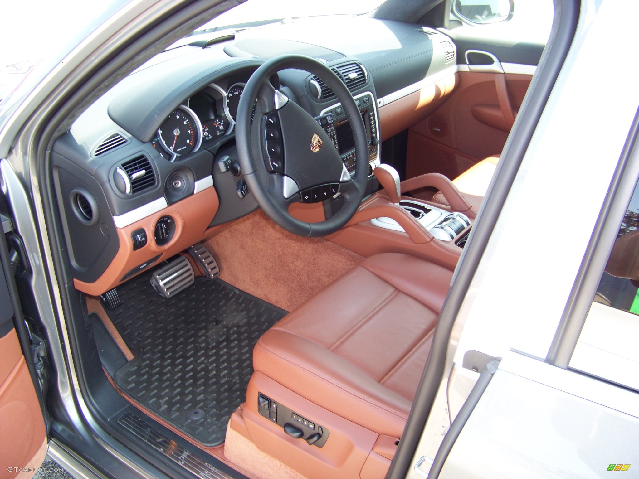 2008 Cayenne Turbo - Meteor Grey Metallic / Chestnut/Black Natural Leather photo #9