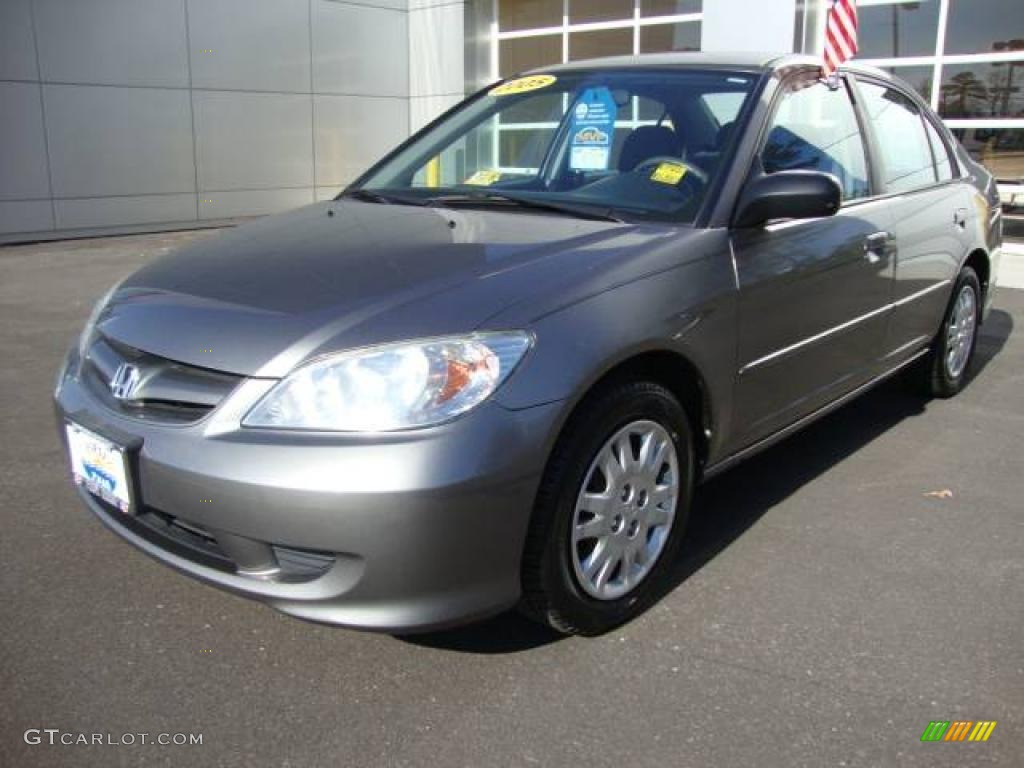 2005 Civic LX Sedan - Magnesium Metallic / Gray photo #1
