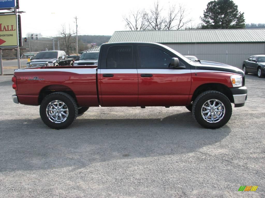 2007 Ram 1500 SLT Quad Cab 4x4 - Inferno Red Crystal Pearl / Medium Slate Gray photo #3