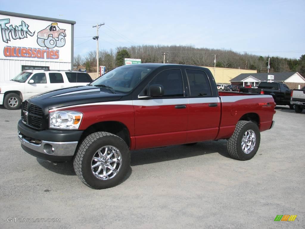 2007 Ram 1500 SLT Quad Cab 4x4 - Inferno Red Crystal Pearl / Medium Slate Gray photo #7