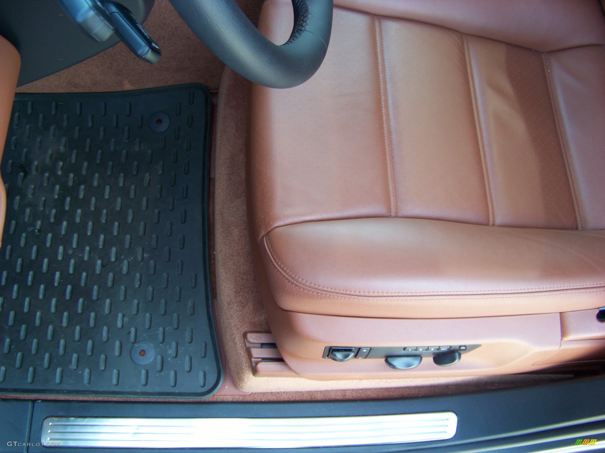 2008 Cayenne Turbo - Meteor Grey Metallic / Chestnut/Black Natural Leather photo #16
