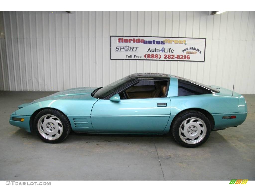 1991 Corvette Coupe - Turquoise Metallic / Saddle photo #8