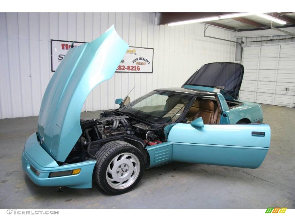 1991 Corvette Coupe - Turquoise Metallic / Saddle photo #46