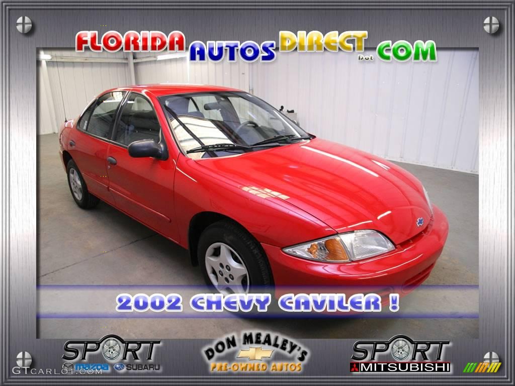 2002 Cavalier Sedan - Bright Red / Graphite photo #1
