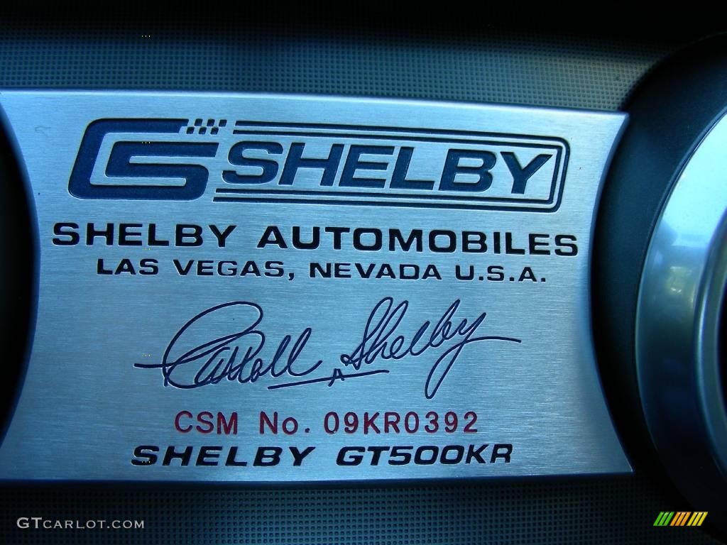 2009 Ford Mustang Shelby GT500KR Coupe Marks and Logos Photo #24799238