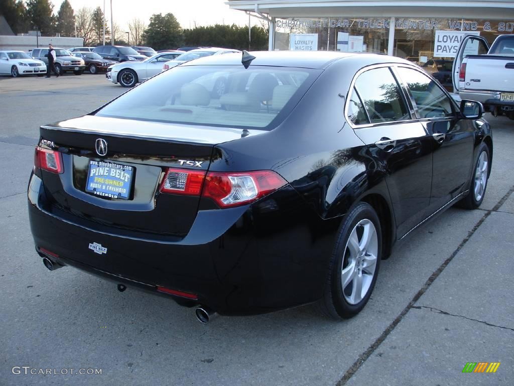 2009 TSX Sedan - Crystal Black Pearl / Parchment photo #4