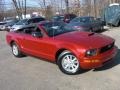 2008 Dark Candy Apple Red Ford Mustang V6 Deluxe Convertible  photo #15