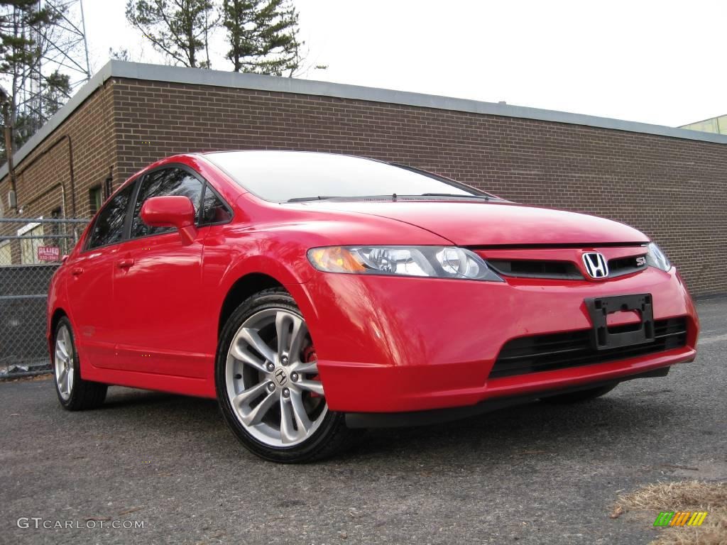 2007 Civic Si Sedan - Rallye Red / Black photo #2