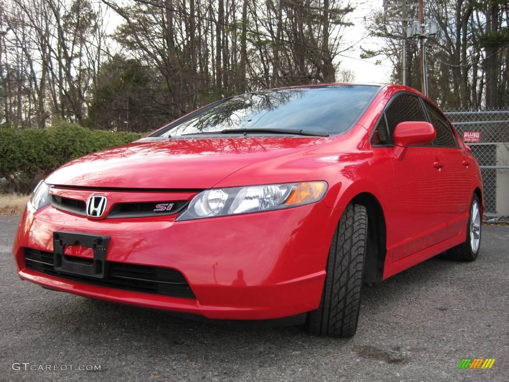 2007 Civic Si Sedan - Rallye Red / Black photo #4