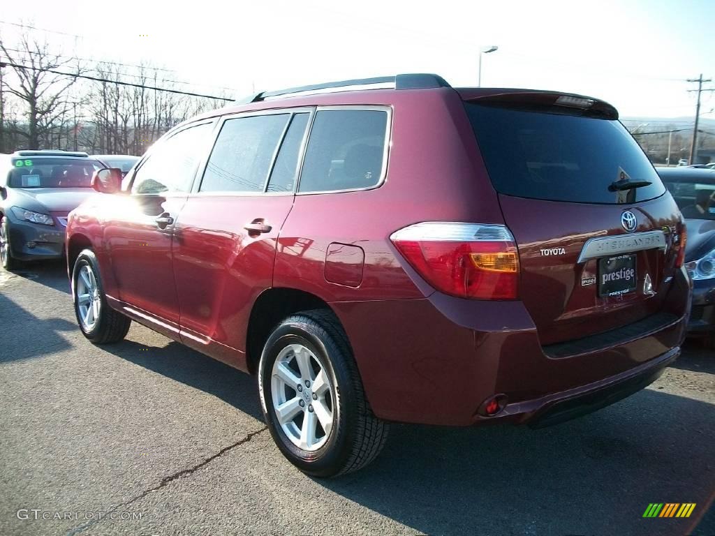 2009 Highlander V6 4WD - Salsa Red Pearl / Sand Beige photo #4