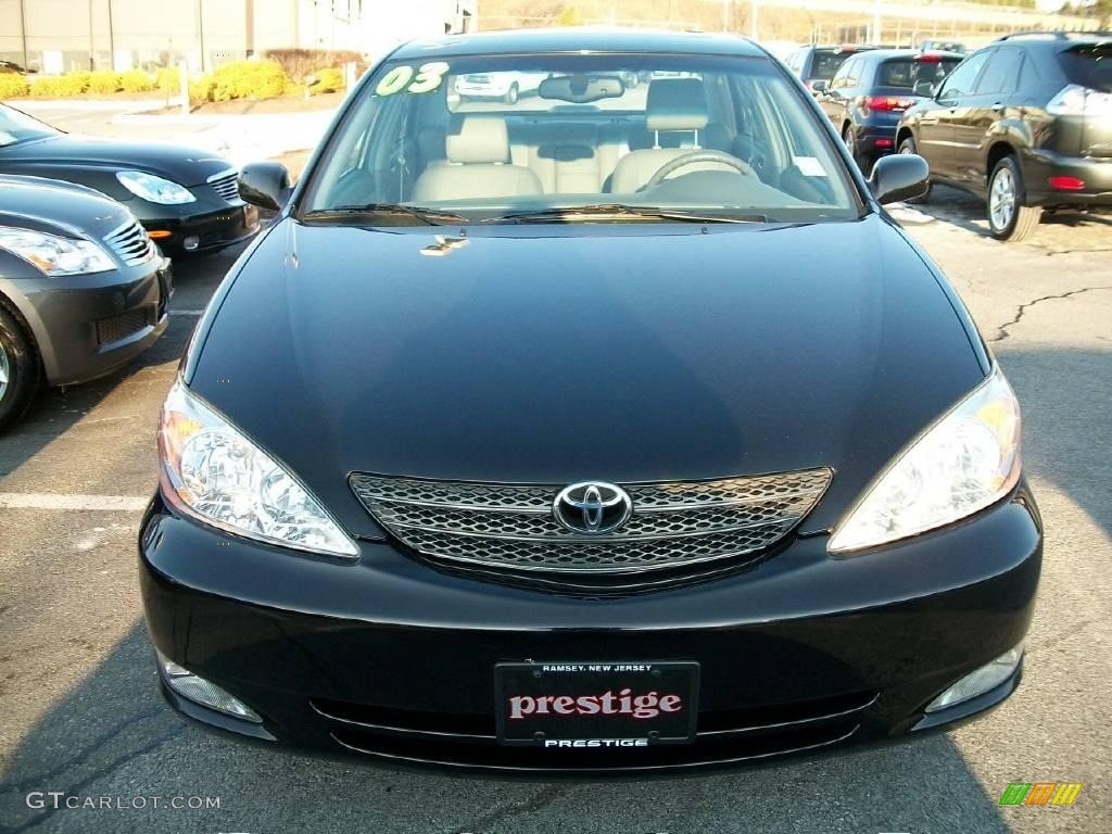 2003 Camry XLE V6 - Black / Taupe photo #2